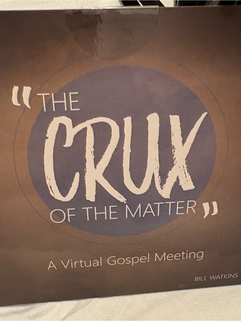 The Crux of the Matter DVD- Blue/Brown
